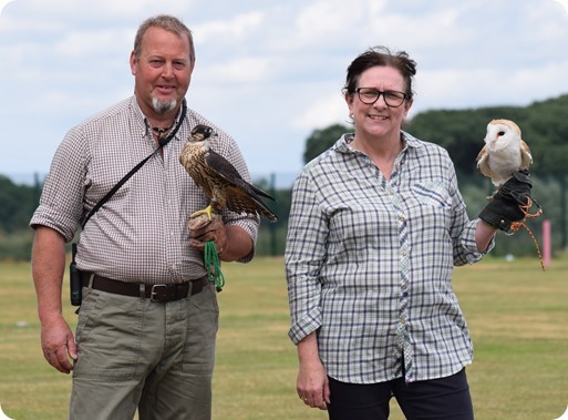 Eskdale Hawks Falconry - Rod Van Daalen (peregrine) and Jane Banks (barn owl)