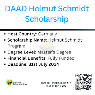 Study Free in Germany - Fully Funded DAAD Helmut Schmidt Scholarships 2025-2026 for Masters Degree Program for International Students