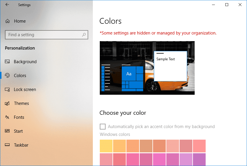 Evite cambiar el color y la apariencia en Windows 10