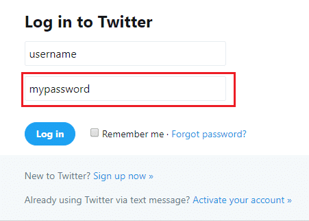 ドットやアスタリスクの代わりに、入力したパスワードが表示されます