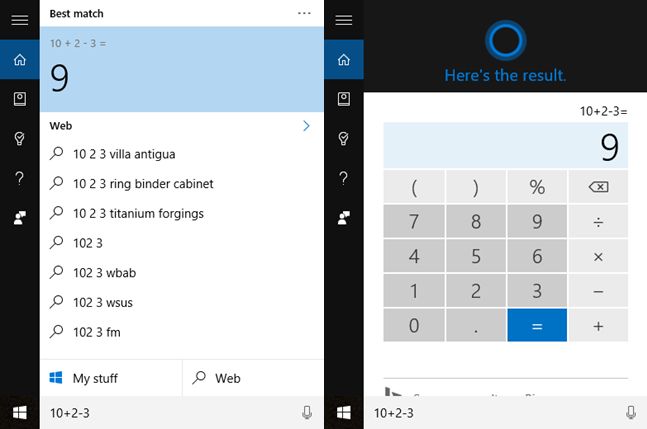 Cortana, máy tính, toán học, các bài toán, phương trình, giải, Windows 10, Windows 10 Mobile
