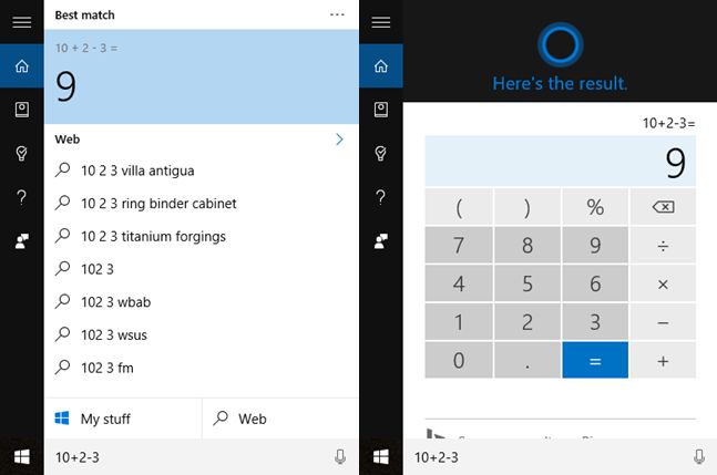 Кортана, калькулятор, математика, задачи, уравнения, решение, Windows 10, Windows 10 Mobile