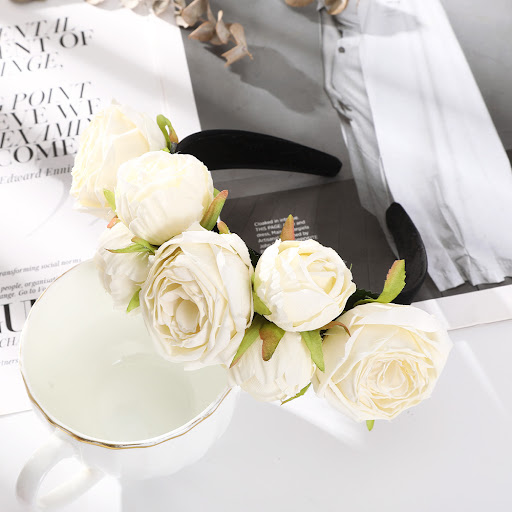 Title 1, Rose Head Hoop Wreath for Bride, Female Jewelry...