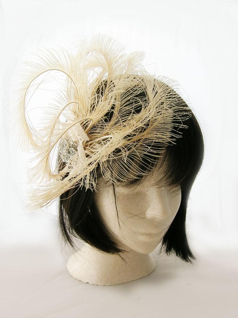 Ivory Peacock feather wedding