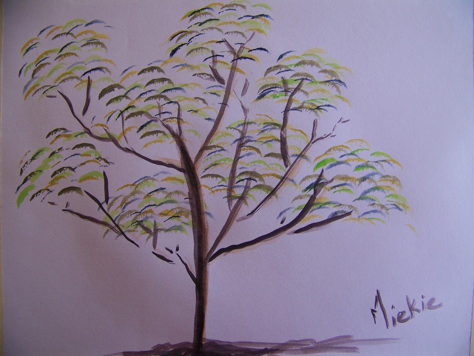 A Pretty Talent Blog Using A Filbert Brush To Paint Trees Effortlessly