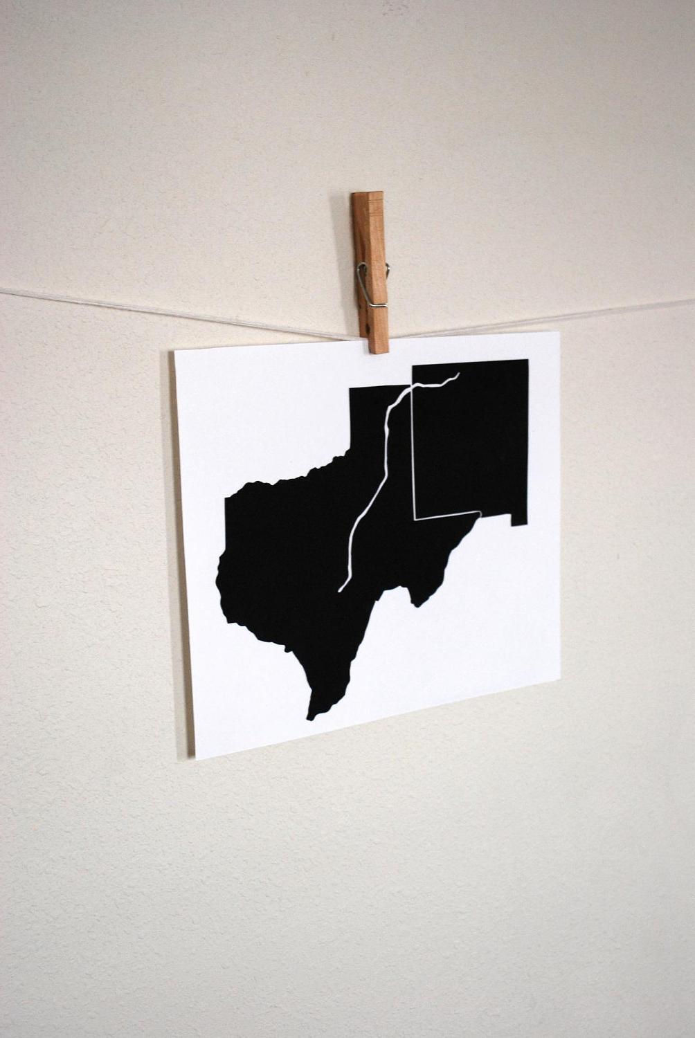 Map Silhouette, 8x10 - customized with your own journey