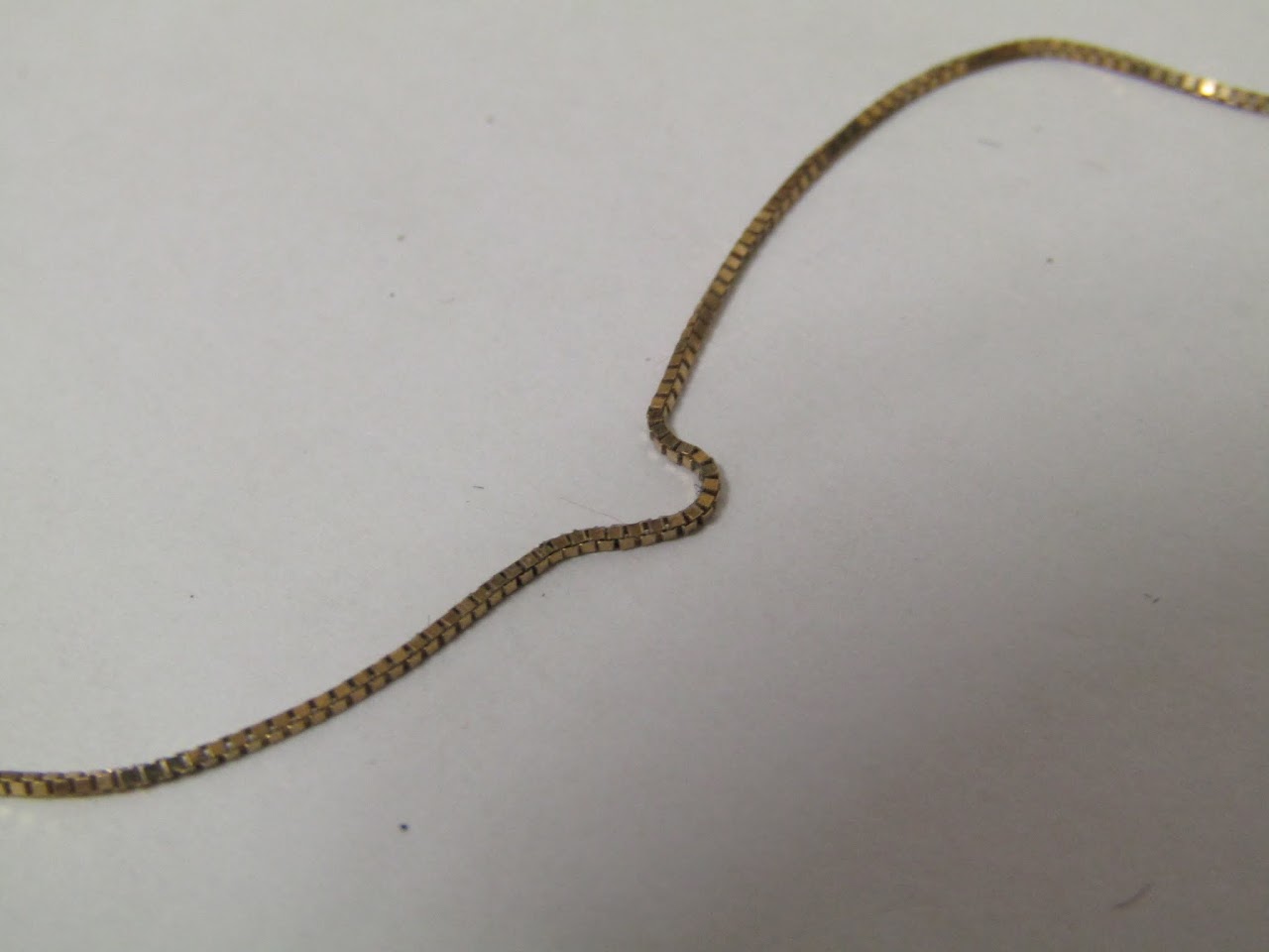 14K Gold Chain Necklace with Antique Brass Locket