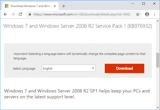 Télécharger la mise à jour de Windows 7 Service Pack (SP1)