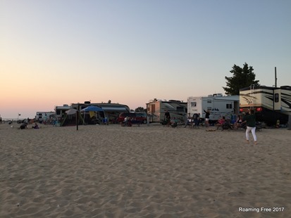 Campers on the beach