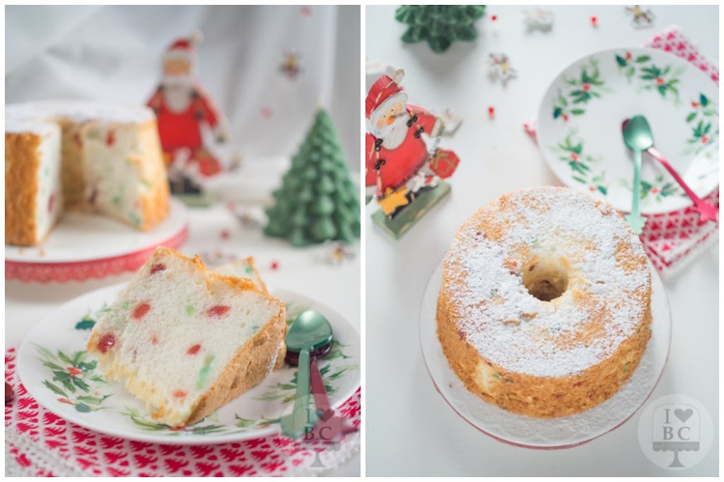 Angel Food Cake con cerezas en almíbar | I Love Bundt Cakes