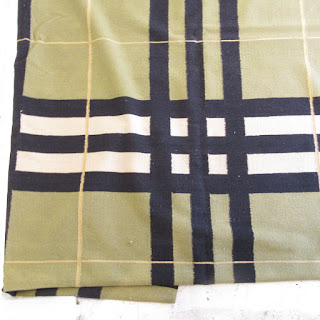 Oversized Plaid Wool Area Rug 1