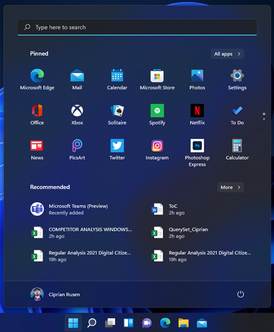 Het startmenu van Windows 11 is behoorlijk druk