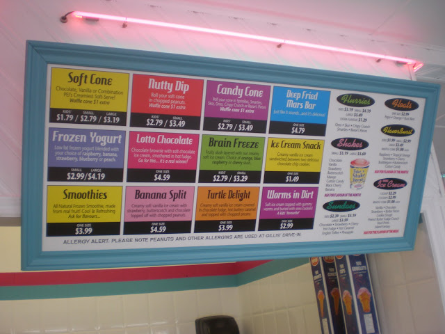 Ice cream and shakes from Gillis' Drive-In.