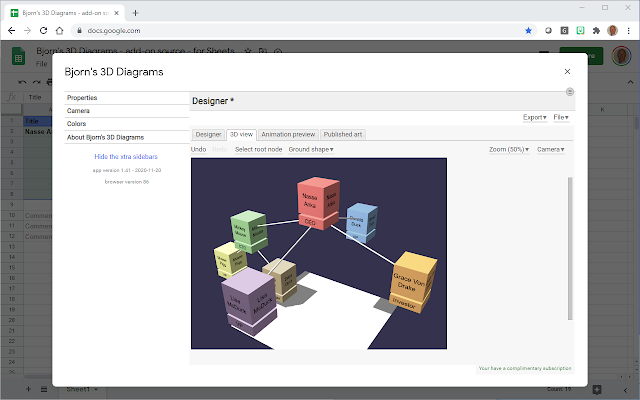 Screenshot of Bjorn's 3D Diagrams