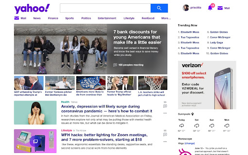 Yahoo Homepage