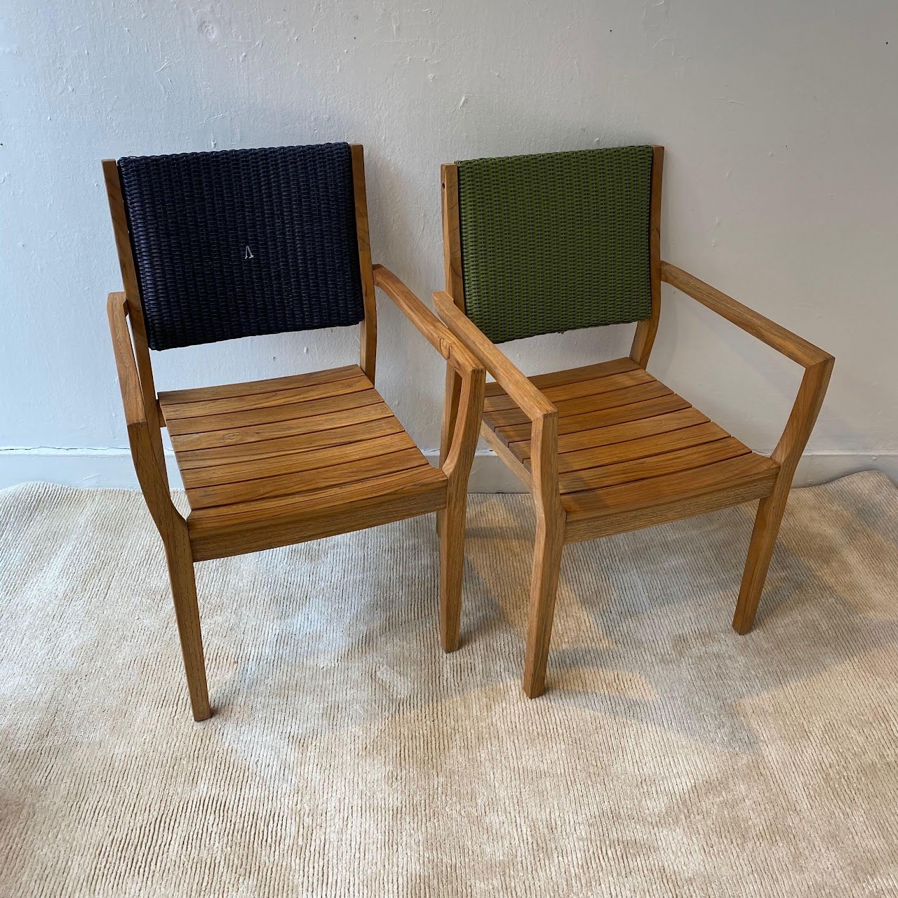 Lloyd Flanders Teak Chair Pair