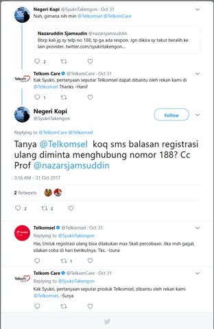 percakapan sukri takengon dengan telkomsel dan telkomcare