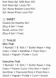 Rotiwala menu 8