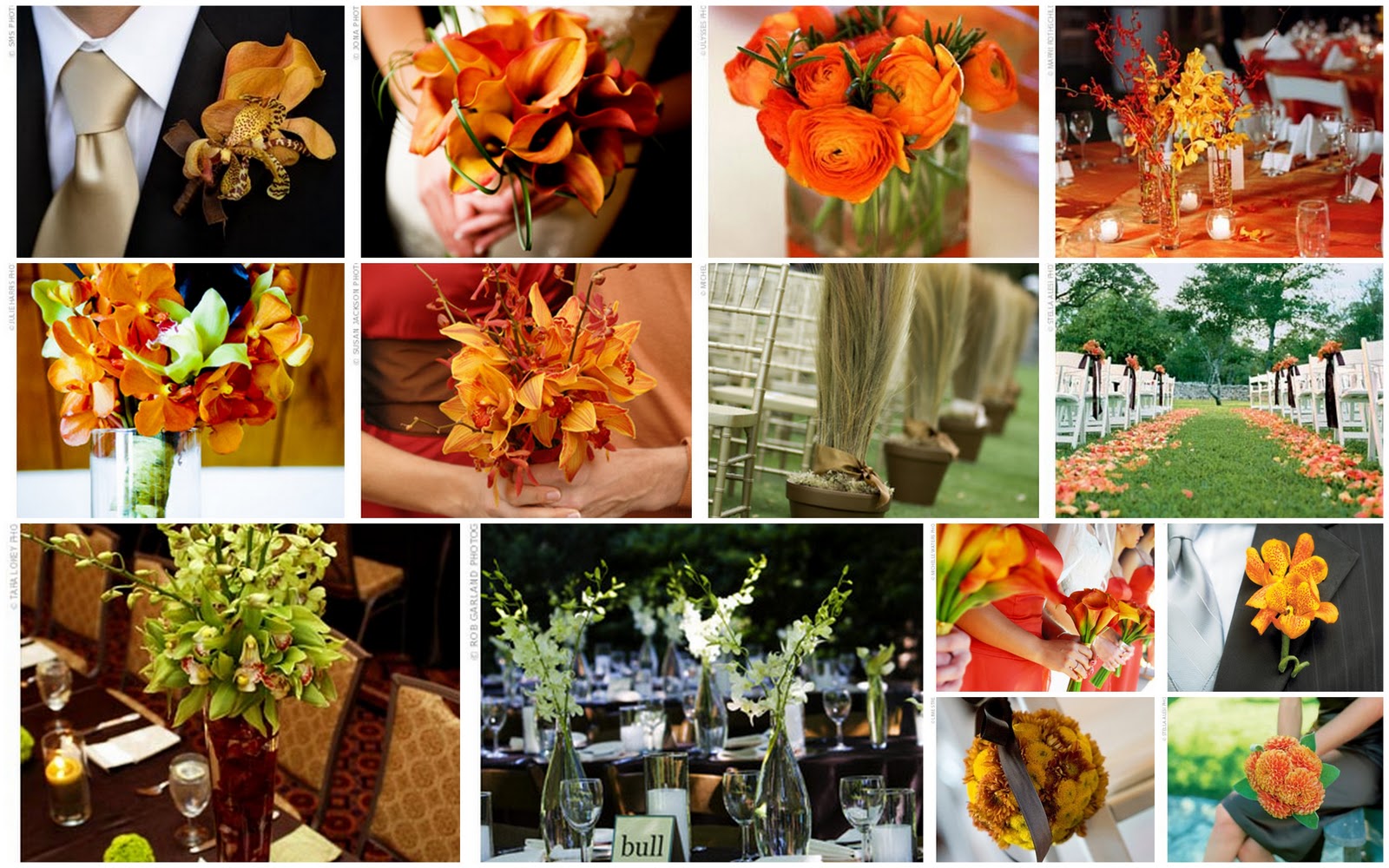 Orange & Green Wedding Flowers