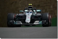 Valtteri Bottas nelle prove libere del gran premio dell'Azerbaigian 2018