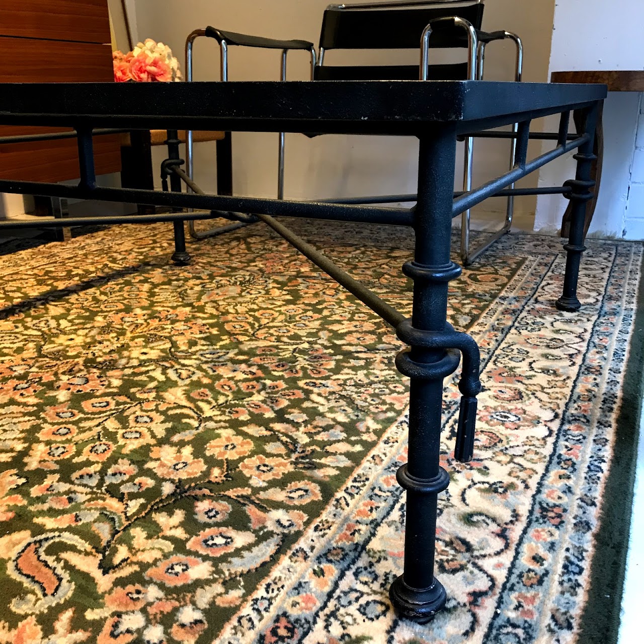 Wrought Iron and Plate Glass Cocktail Table