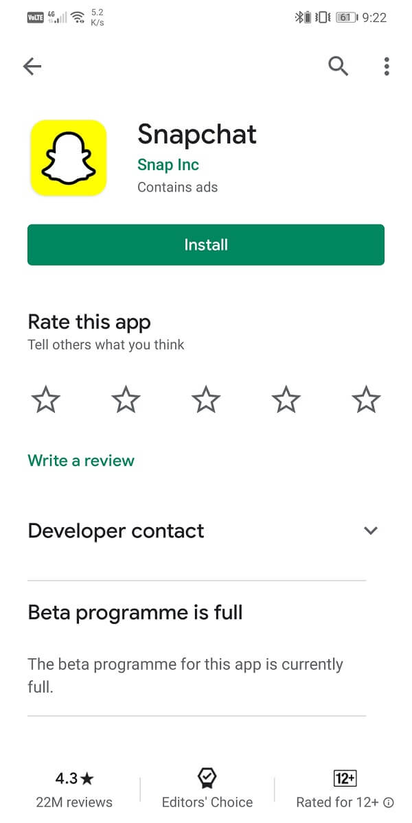 Descargue e instale la aplicación nuevamente desde Play Store