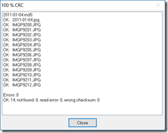 Example of  MD5 checking process