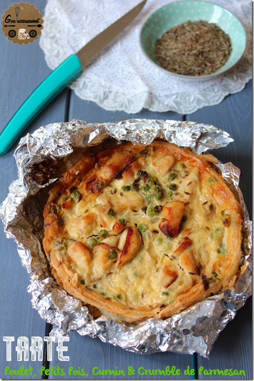 Tarte Poulet, Petits Pois, Cumin & Crumble de Parmesan 2