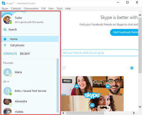 Skype, Windows, app, modalità, utilizzo, gestione, profilo, privacy, impostazioni