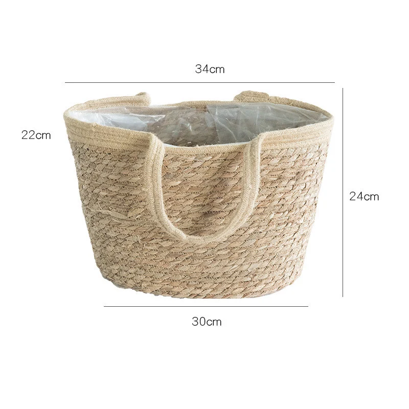 Title 3, Handgemaakte rotan bloemenmand, een natuurlijke...
