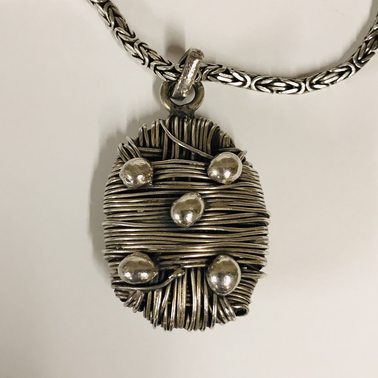 Sterling Silver Heavy Pendant Necklace