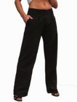 <br />(1272) Wide Leg Smart Soft City Trousers Black