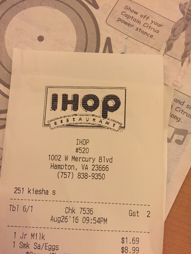 Restaurant «IHOP», reviews and photos, 1002 W Mercury Blvd, Hampton, VA 23666, USA