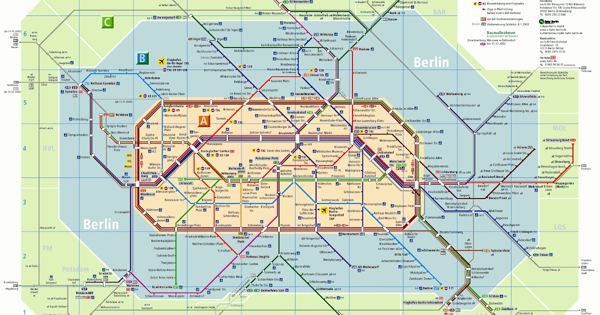 Mapa Metro Berlin Zonas