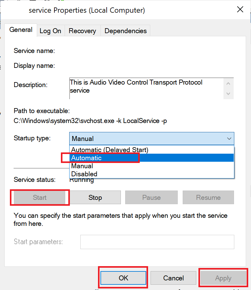 [適用]をクリックしてから、[OK]をクリックします。 Windowsでアバストが開かない問題を修正する方法