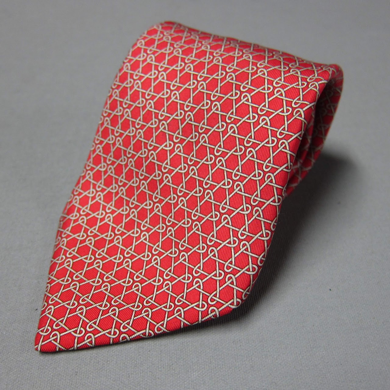 Hermès Red Silk Tie