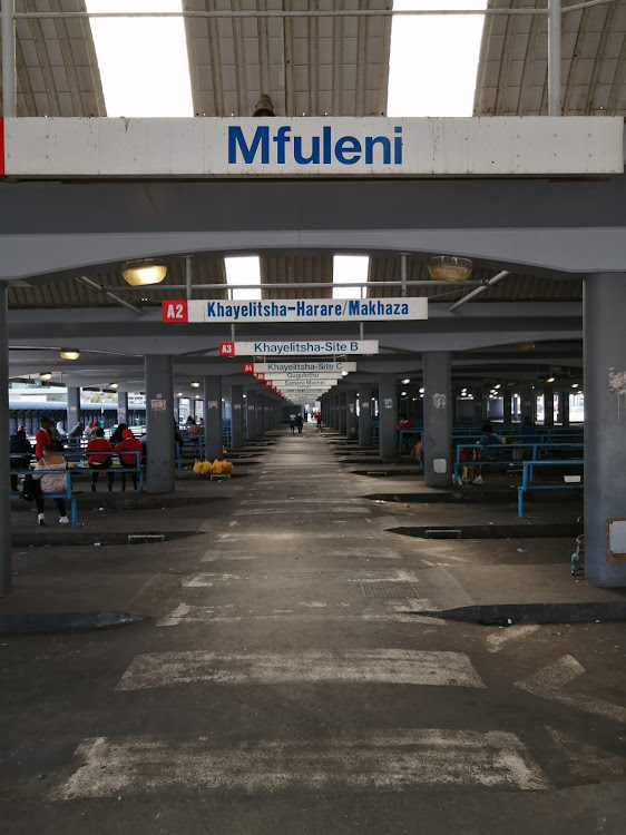 A deserted taxi rank in Cape Town