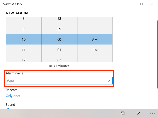 ตั้งชื่อนาฬิกาปลุกของคุณใน Alarms &  นาฬิกา