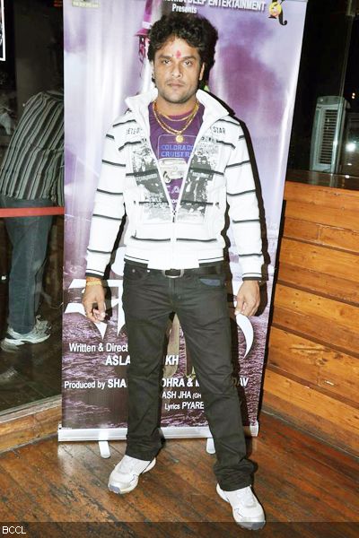 Actor Khesari Lal Yadav at the launch of <strong>Bhojpuri movie</strong> '<strong>Sansar</strong>', held at Escobar in Mumbai on February 4, 2013. (Pic: Viral Bhayani)