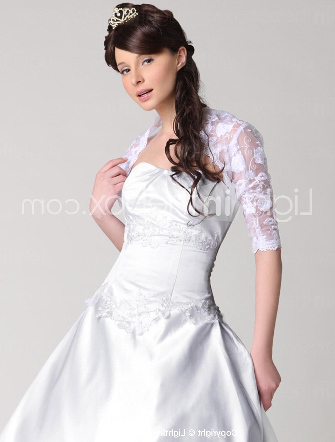 Half Sleeves Satin Lace Bridal