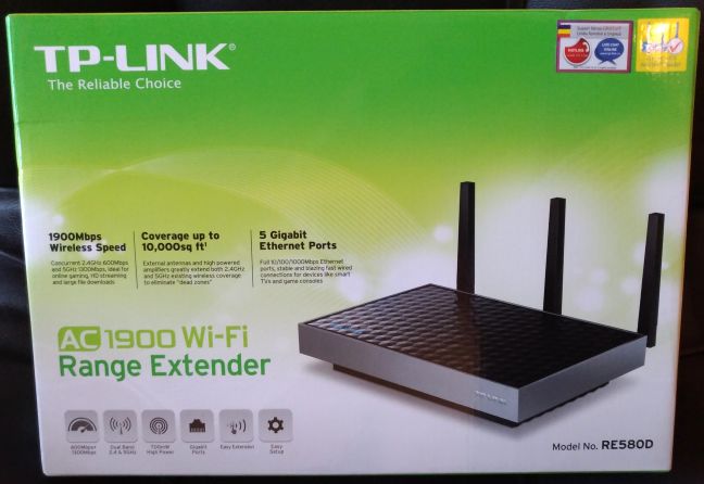 TP-LINK RE580D, ระยะ, ตัวขยาย, AC1900