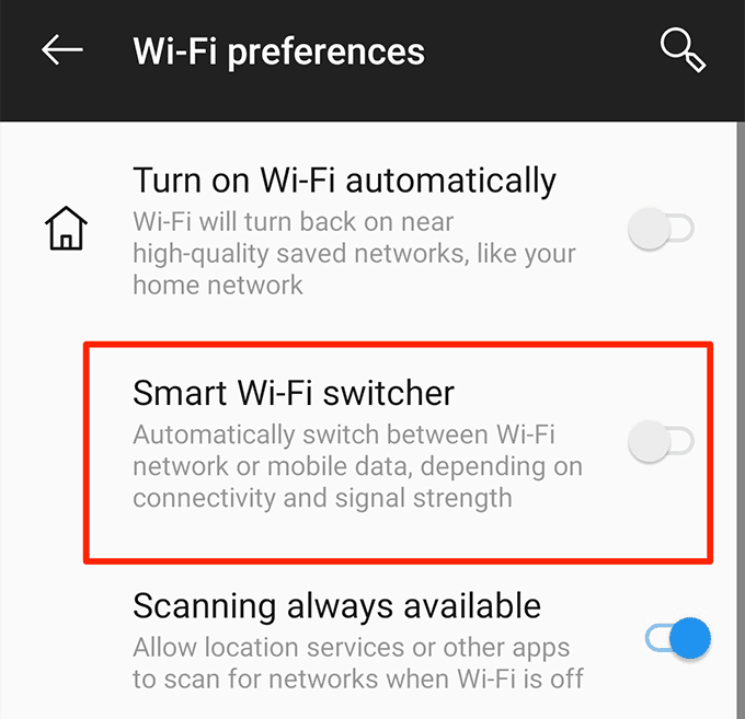 Умный переключатель Wi-Fi отключен