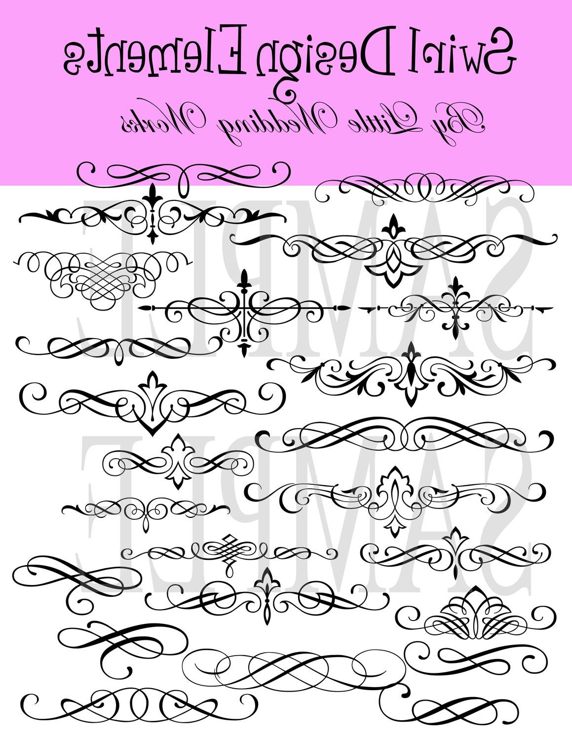 24 Swirl designs clip art for