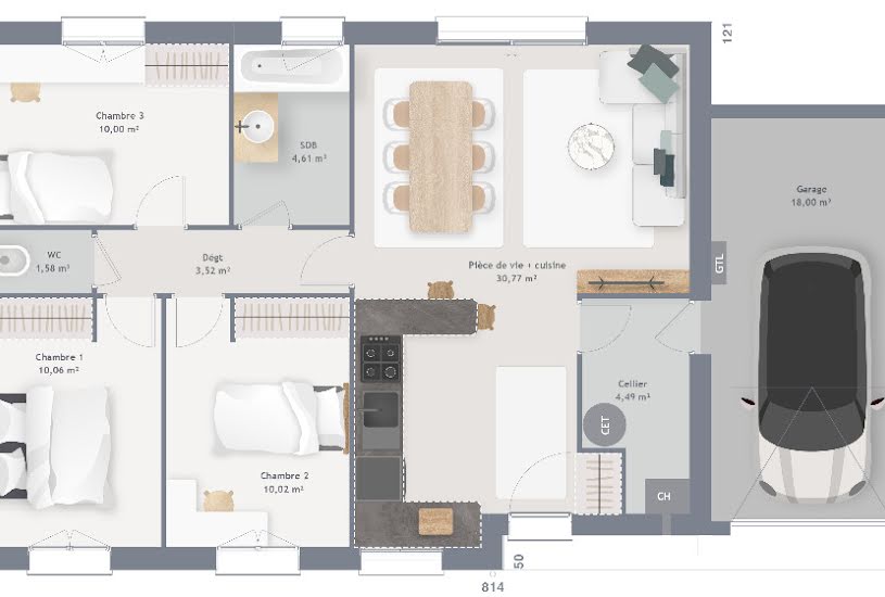  Vente Terrain + Maison - Terrain : 482m² - Maison : 75m² à Souligné-Flacé (72210) 