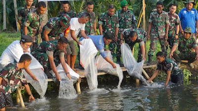 Dandim 1309/Manado Lepas 15 ribu Bibit Ikan Nila