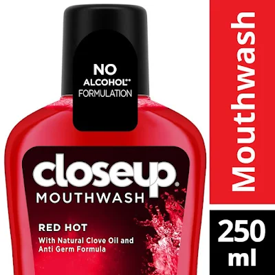 Closeup Red Hot Mouthwash