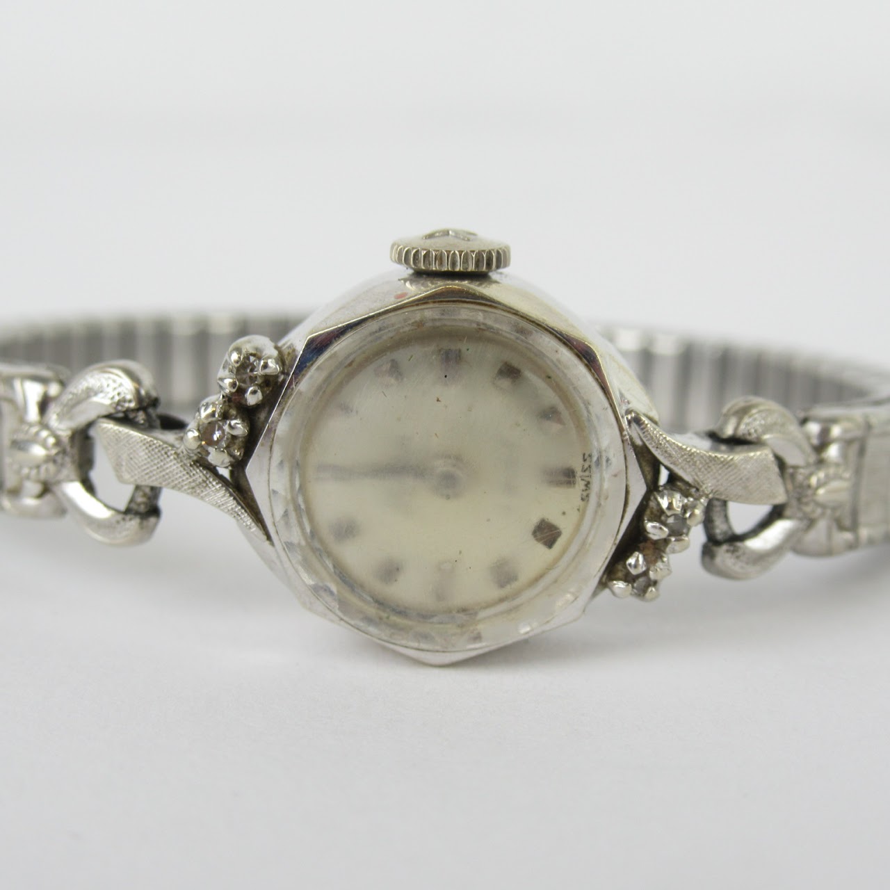 14K White Gold and Diamond Watch
