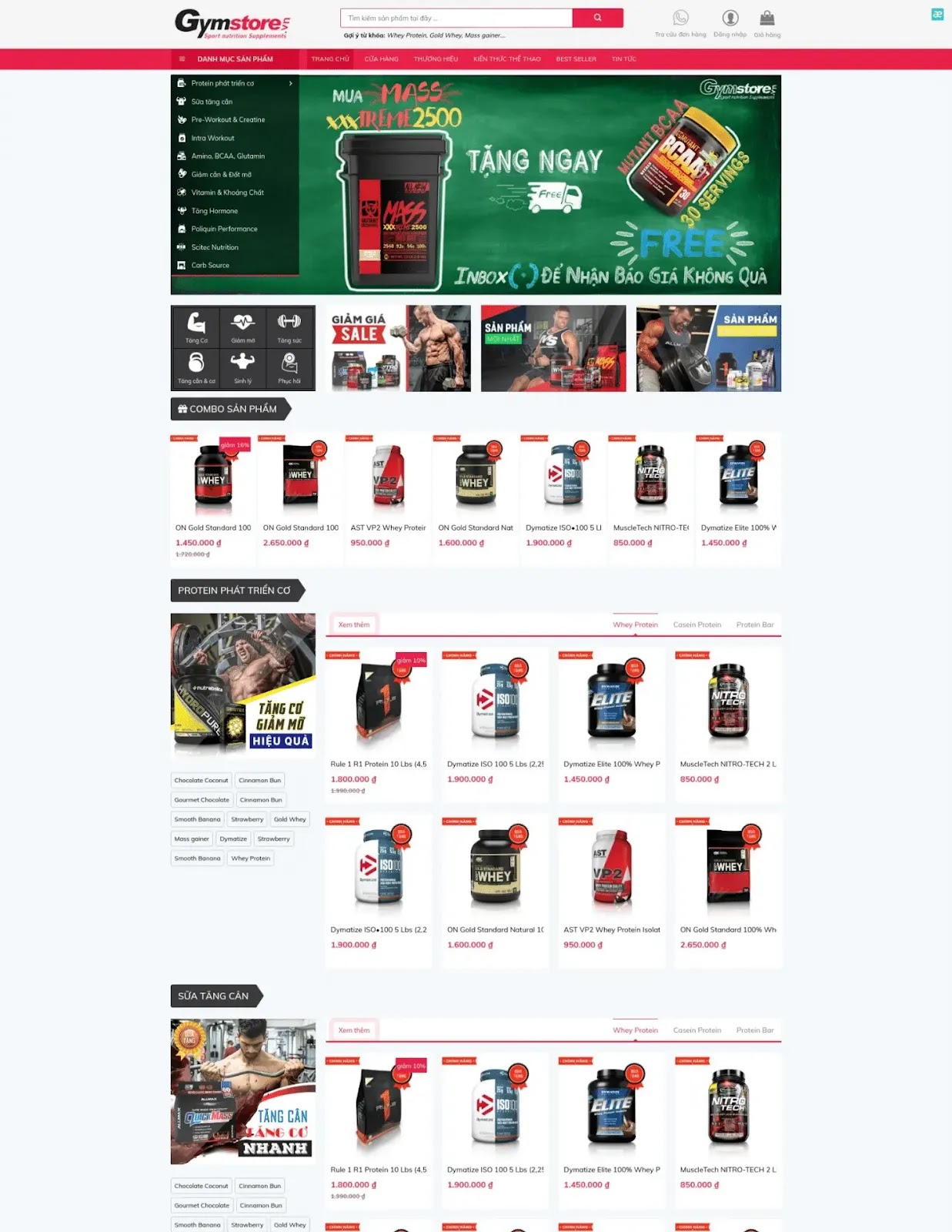 Thiết kế website thực phẩm chức năng phòng Gym (VSM590) Thiết kế website thực phẩm chức năng phòng Gym (VSM590)