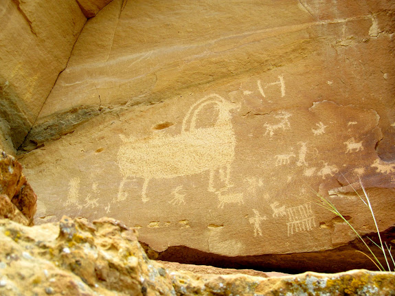 Large sheep among many smaller animals