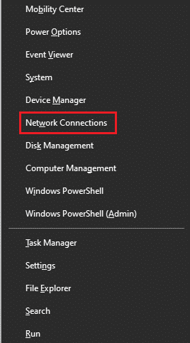 Selezionare l'opzione Connessioni di rete dal menu |  Che cos'è l'adattatore Miniport WiFi virtuale Microsoft